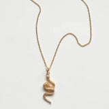 Snake Necklace Gold Plated Silver