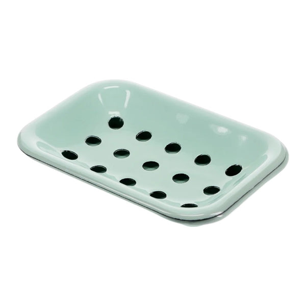 Soap Dish Enamel Two Part Green