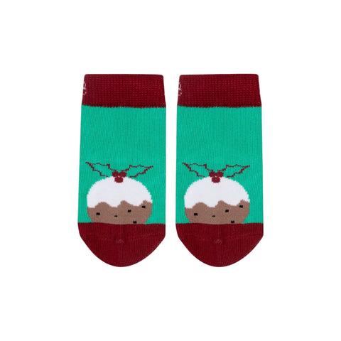 Baby Socks Cotton Christmas Pudding