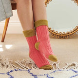 Slouch Socks Cashmere Blend Coral Green