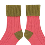 Slouch Socks Cashmere Blend Coral Green