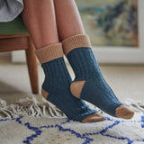 Slouch Socks Cashmere Blend Teal Biscuit