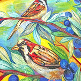 A3 Limited Edition Print Sparrows And Blueberries
