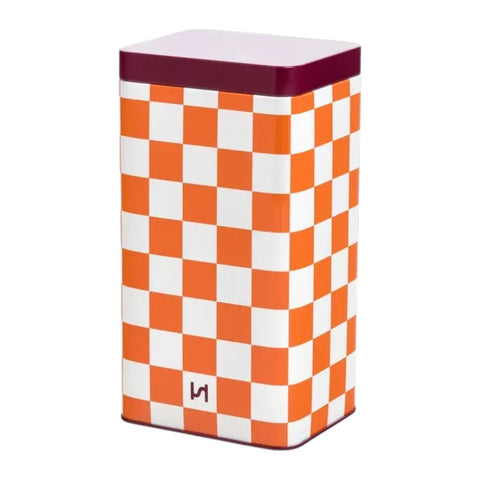Storage Tin Check Orange
