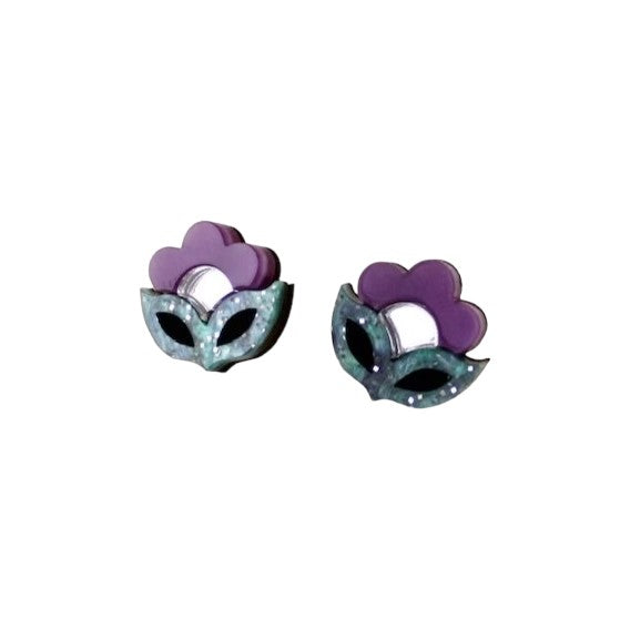 Flora Mini Stud Earrings Purple