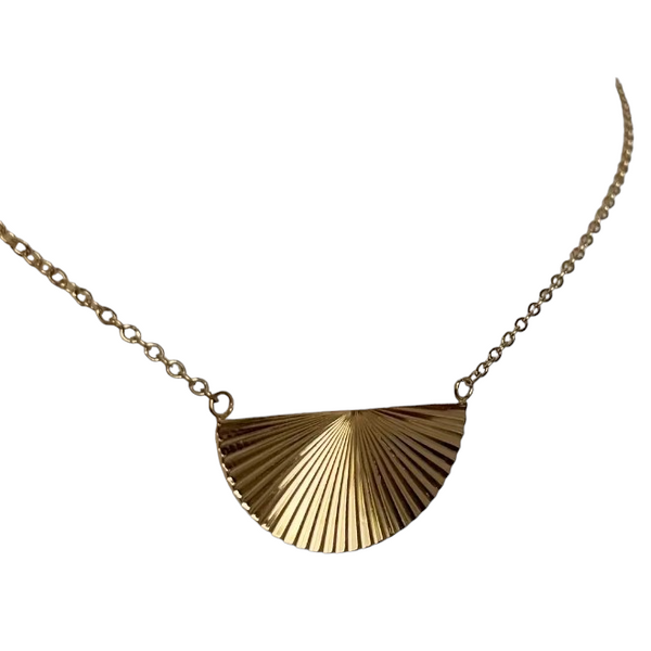 Necklace Gold Plated Crescent Sunburst