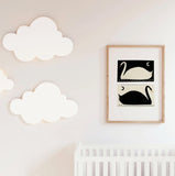 Swans Negative Positive A3 Print