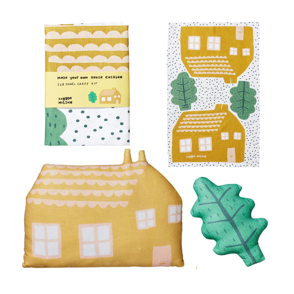Tea Towel Cushion Kit House