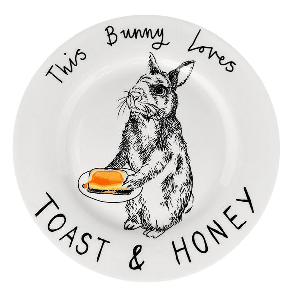 Plate China This Bunny Loves Toast And Honey