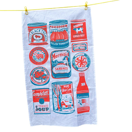 Tea Towel Linen Union Screen Printed Tins