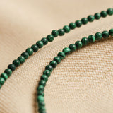 Necklace Beaded Tiny Green Malachite