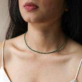 Necklace Beaded Tiny Green Malachite