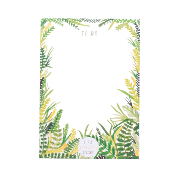 To Do Shopping List Notepad Leaf Design