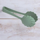 Scalloped Serving Tongs Green