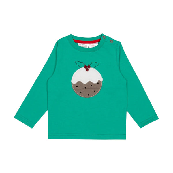 Top Long Sleeve Cotton Christmas Pudding