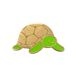 tortoise enamel pin on a white background