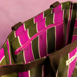 Tote Bag Striped Brown