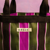 Tote Bag Striped Brown