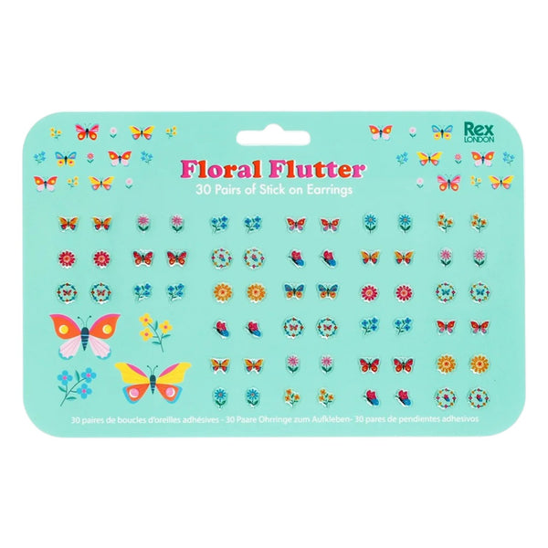 Stick On Earrings Floral Flutter