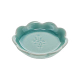 Ceramic Trinket Dish Scalloped Edge Blue