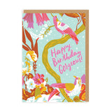 Birthday Card Tropical Birds