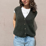 Erika Kid Mohair Vest Khaki Green