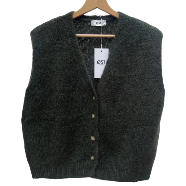 Erika Kid Mohair Vest Khaki Green