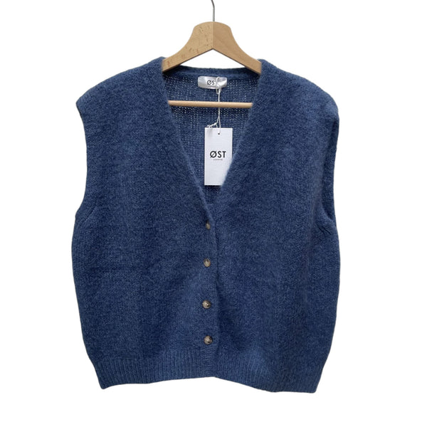 Mohair Vest Denim Blue