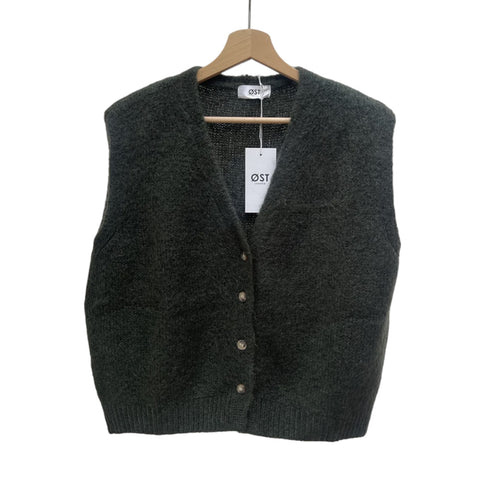 Mohair Vest Khaki Green