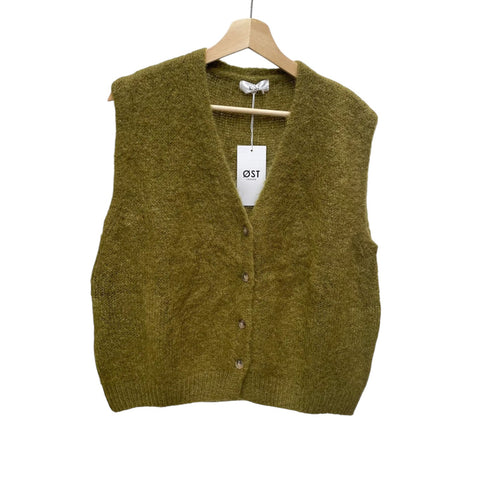 Mohair Vest Olive Green