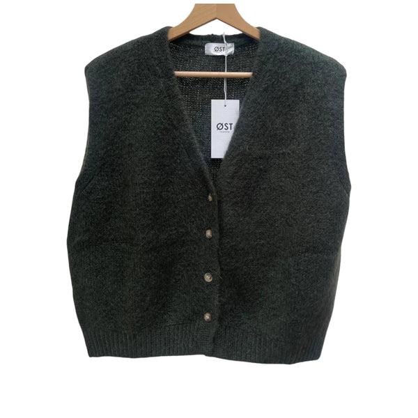 Erika Kid Mohair Vest Khaki Green