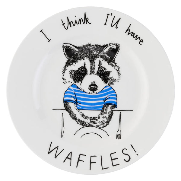 Plate Raccoon Waffles China Side Plate