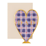 Fathers Day Card Dad Tartan Heart