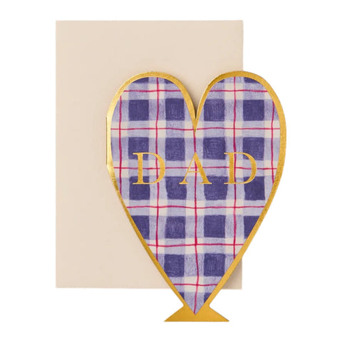 Fathers Day Card Dad Tartan Heart