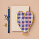 Fathers Day Card Dad Tartan Heart