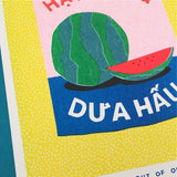 Risograph Print A Colourful Can Of Watermelon Seeds