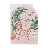 New Baby Card Welcome Baby Crib