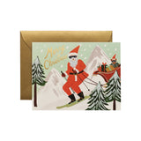 Christmas Card Skiing Santa