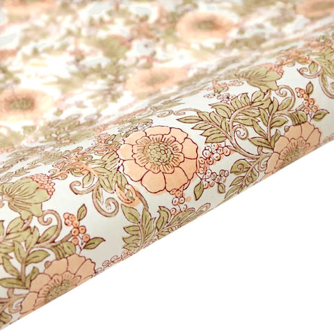 Wrapping Paper Sheet Hand Block Printed Wild Rose Terracotta