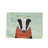 Christmas Card Woolly Wishes Badger
