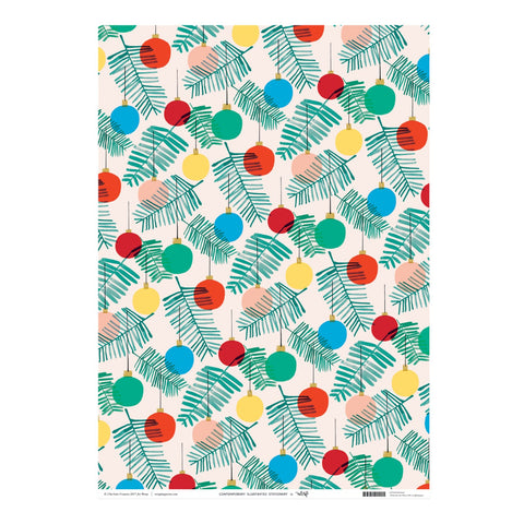 Christmas Wrapping Paper Sheet Baubles