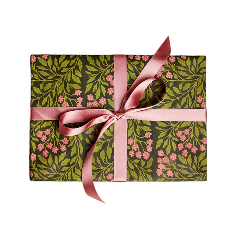 Wrapping Paper Sheet Green Flora