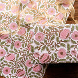 Wrapping Paper Sheet Hand Block Printed Marigold Glitz Blush