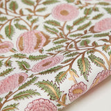 Wrapping Paper Sheet Hand Block Printed Marigold Glitz Blush