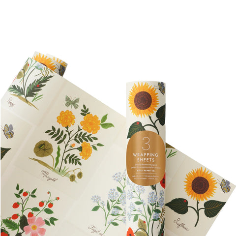 Wrapping Paper Sheets Set Of 3 Botanical