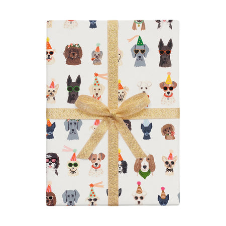 Wrapping Paper Set Of 3 Sheets Party Pups