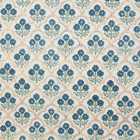 Wrapping Paper Sheet Hand Block Printed Trellis Indigo