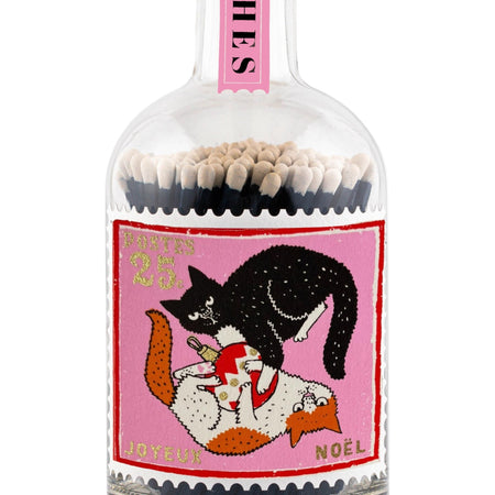 Matches In Glass Christmas Cats