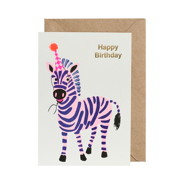 Birthday Card Zebra