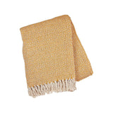 Blanket Throw Mustard Yellow Herringbone Recycled Yarn